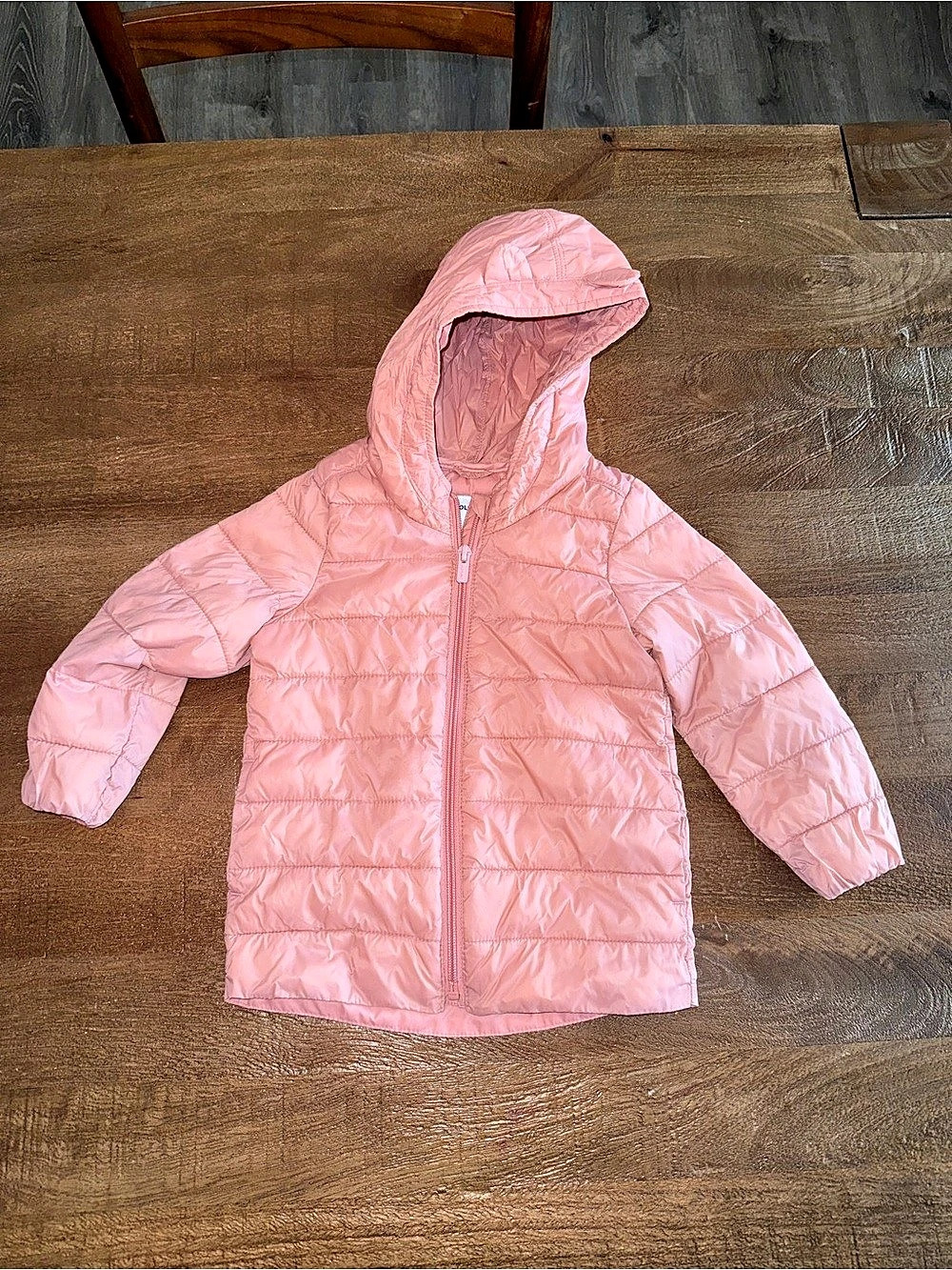 Old Navy Lightweight Hooded Puffer Jacket Pink Baby 2T